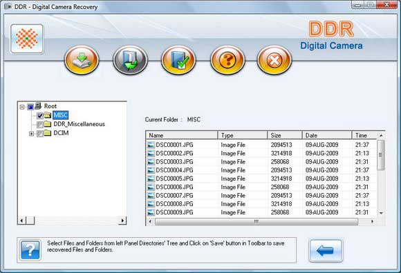 Digital Camera Data Recovery Software screen shot
