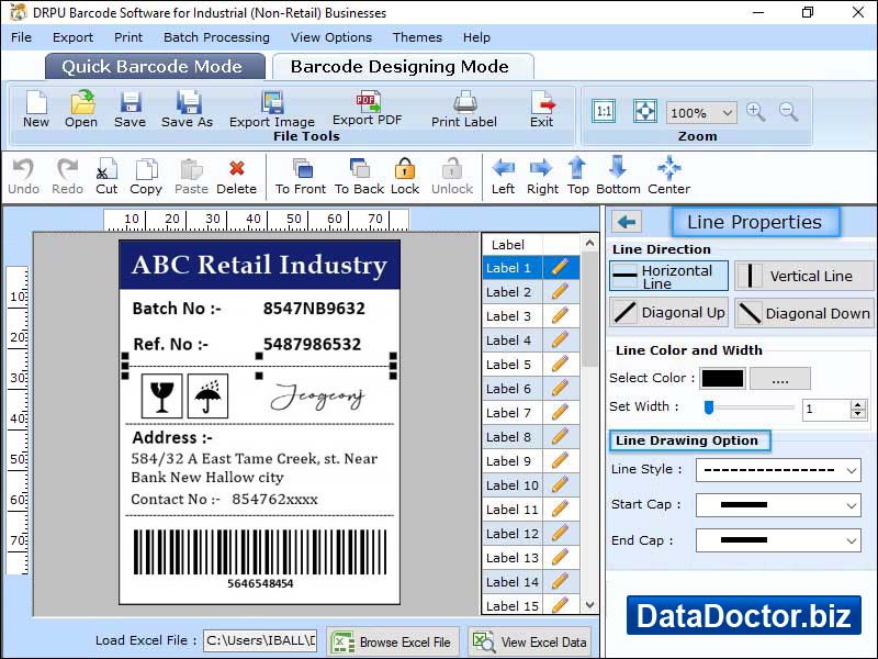 Generate Manufacturing Industry Barcodes screen shot