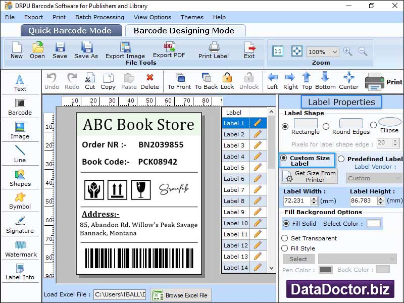 Publishing Company Barcode Software screen shot