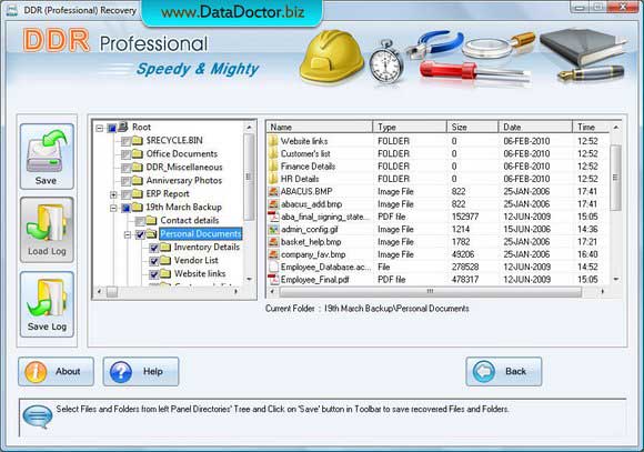 Screenshot of Recuperar Dados