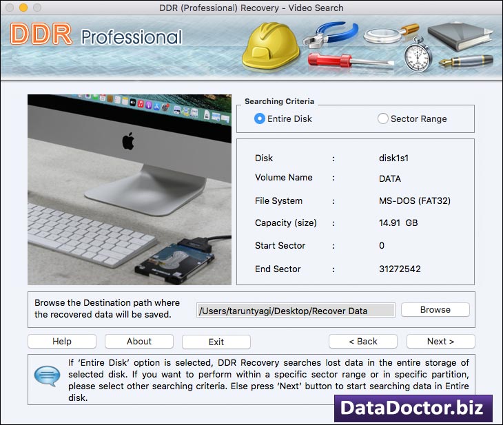 Screenshot of Mac Professional Recovery