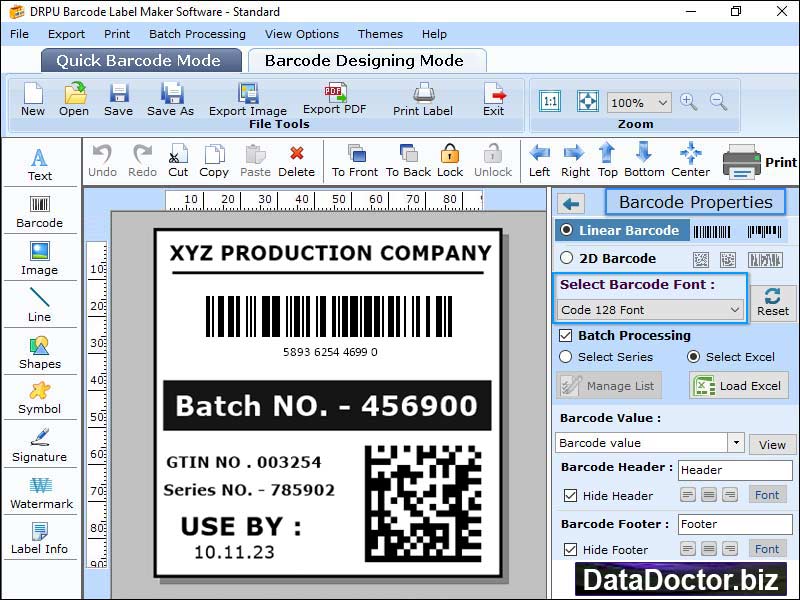 Screenshot of Barcode Image Generator Software 2.0.1.5