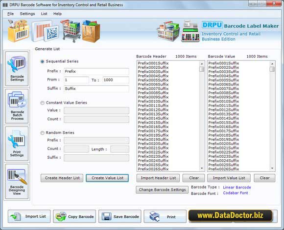 Screenshot of Inventory Control Barcode Software