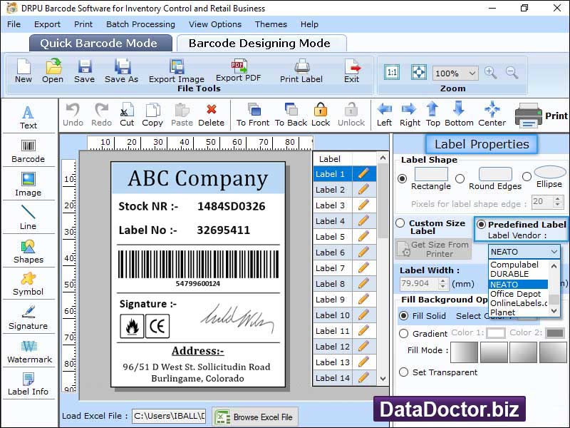 Inventory Control Barcode Software screen shot