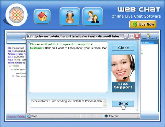 Screenshot of Online Web Chat