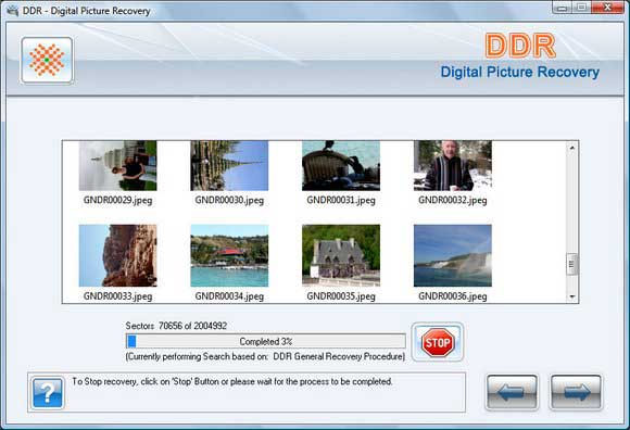 Screenshot of Digital Images Recovery