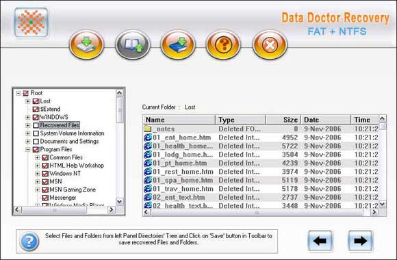 Screenshot of Data retrieval software