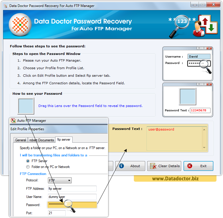 Data Doctor Password Recovery Software For Auto FTP Manager