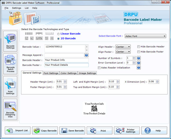 barcode label software. Software Screenshot