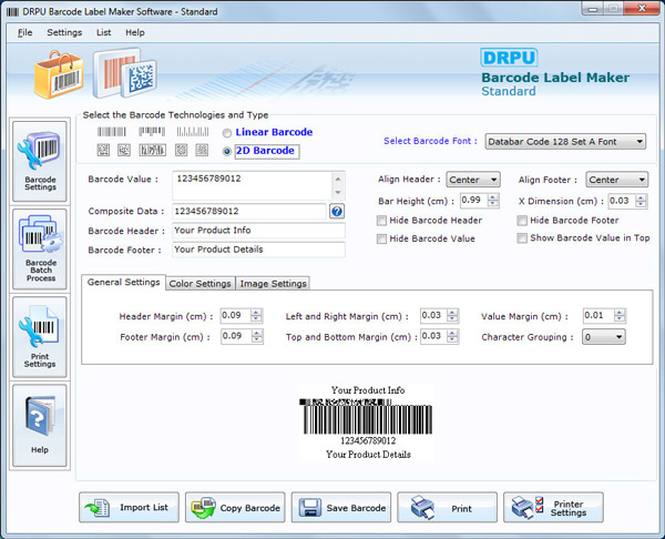 barcode label software. Software Screenshot