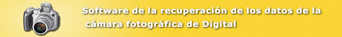 Software de la recuperación de los datos de la cámara fotográfica de Digital