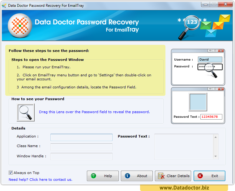 Password Recovery For EmailTray