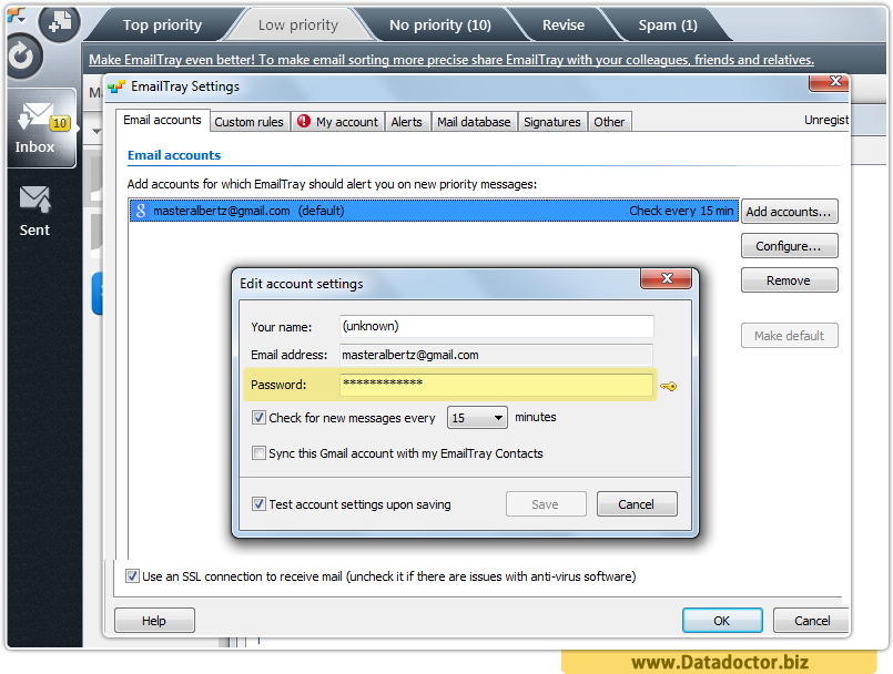 Data Doctor Password Recovery Software For EmailTray