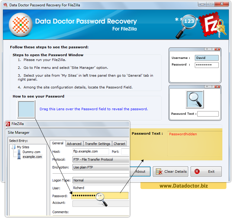 Data Doctor Password Recovery Software For FileZilla