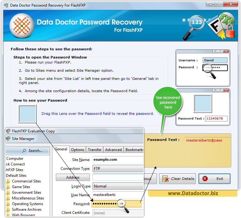 Data Doctor Password Recovery Software For FlashFXP