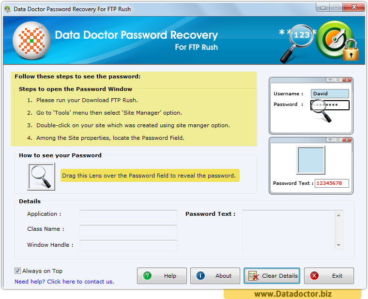 Password Recovery For FTP Rush