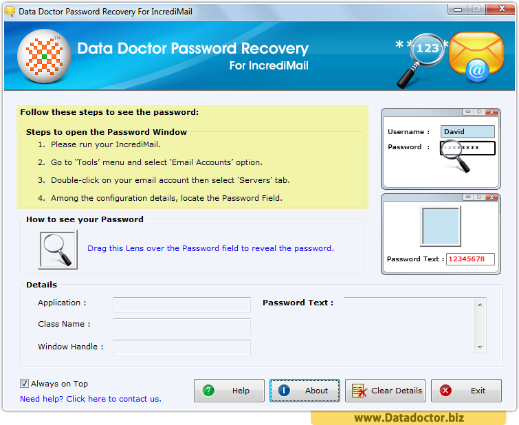 Password Recovery For IncrediMail