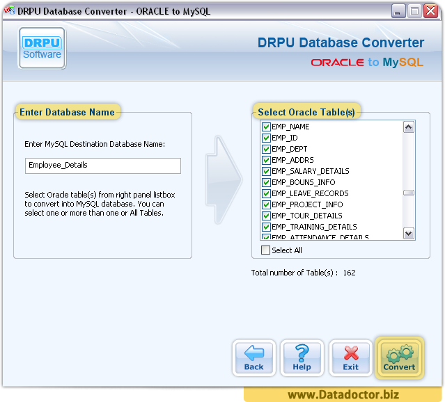 Oracle to MySQL Database Converter Software
