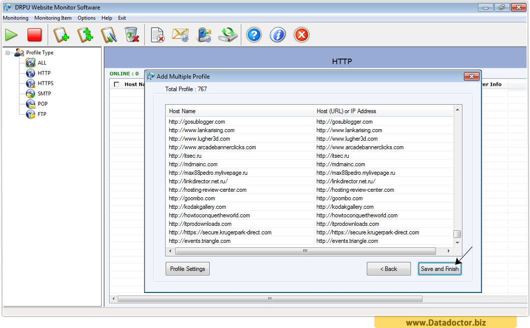 Website monitoring tool