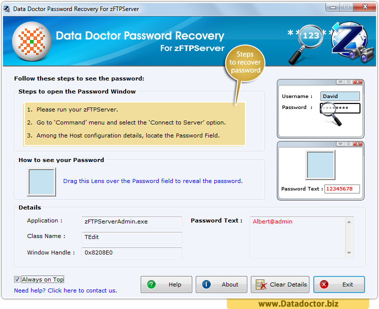 Password Recovery For zFTPServer