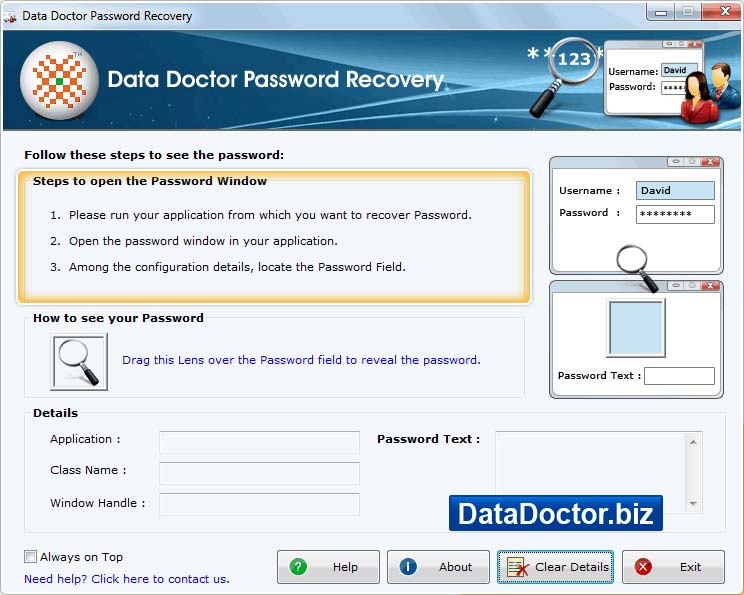 Screenshot of Windows Password Recovery Software 2.1.0.8