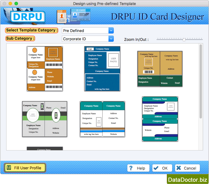 Select Pre-Defined Template