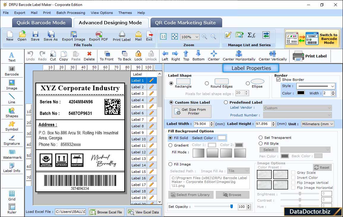 Label Properties Label Properties