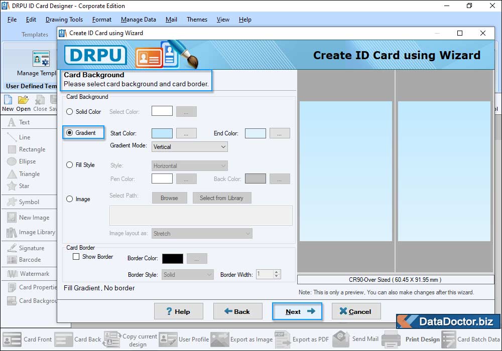 Choose Card Background, Gradient Card and Label Maker