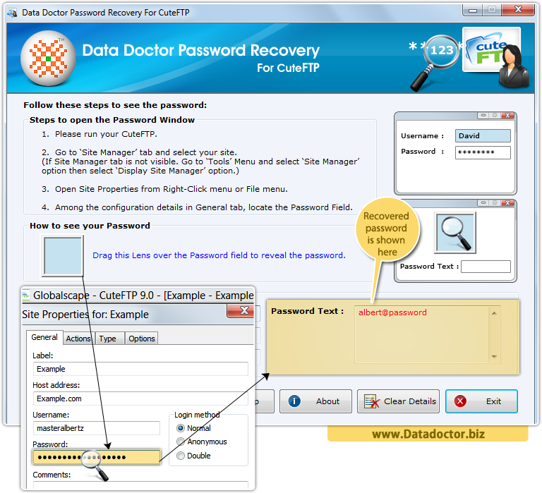 Data Doctor Password Recovery For CuteFTP