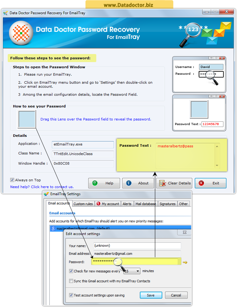 Password Recovery Software For EmailTray