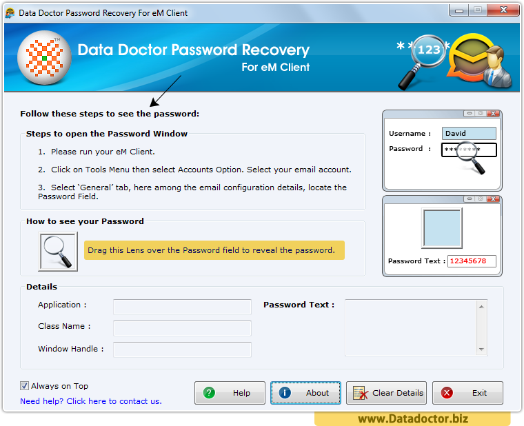Password Recovery For eM Client