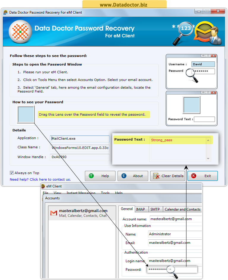 Password Recovery Software For eM Client