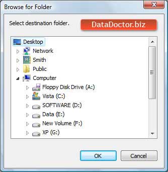 Select destination folder