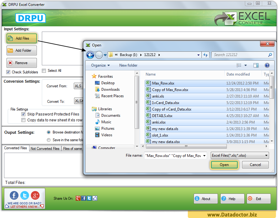 Excel Converter software convert XLS to XLSX and XLSX to XLS