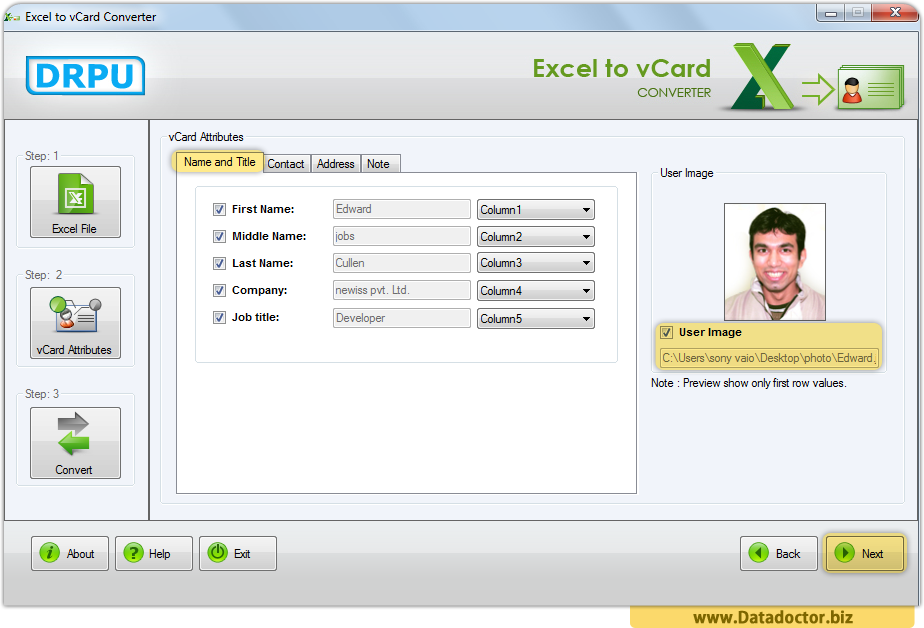 Excel to vCard Converter