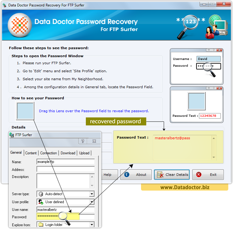 Data Doctor Password Recovery Software For FTP Surfer