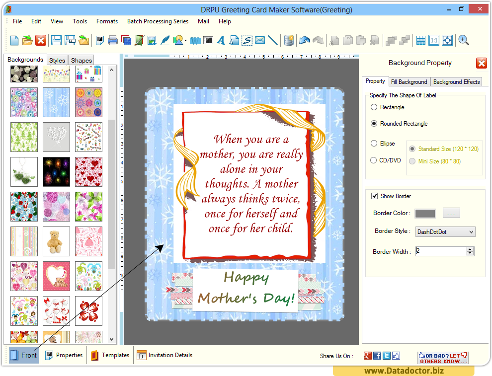 Greeting Card Design Fornt Side View