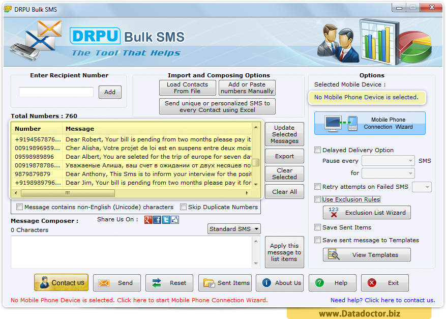 Bulk SMS Software for GSM Based Mobile Phone