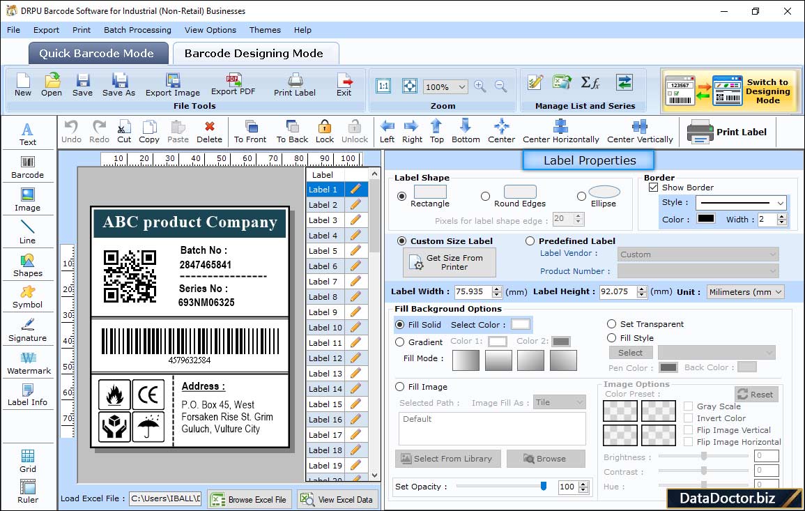 Label Properties