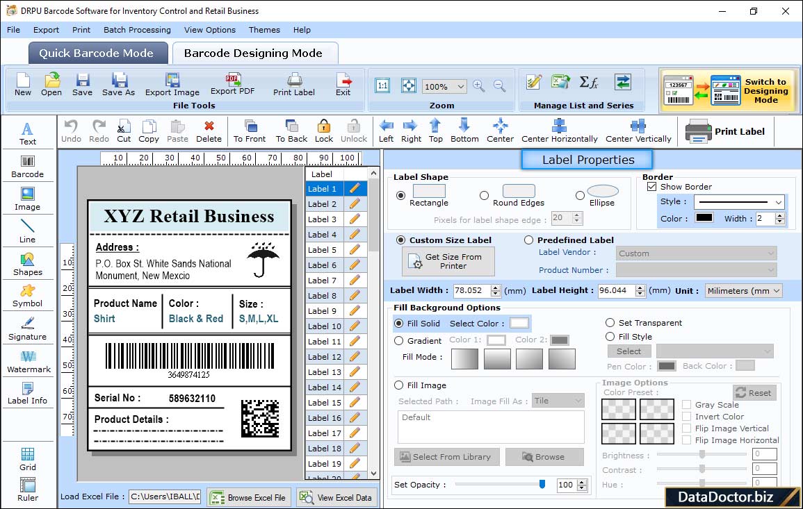 Label Properties