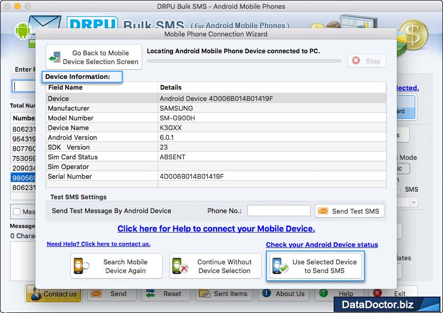 Use Selected Device to Send SMS Use Selected Device to Send SMS