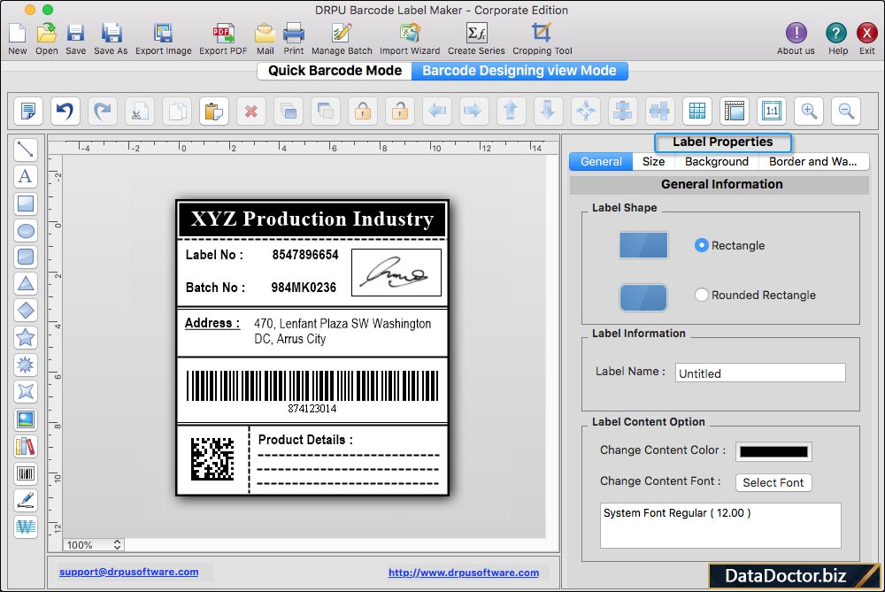 Label Properties Label Properties