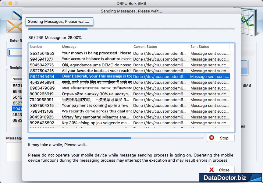 Message Sending Process Message Sending Process