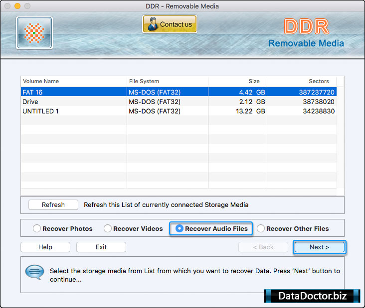 Select Storage Media Select Storage Media