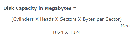 Capacity in megabytes