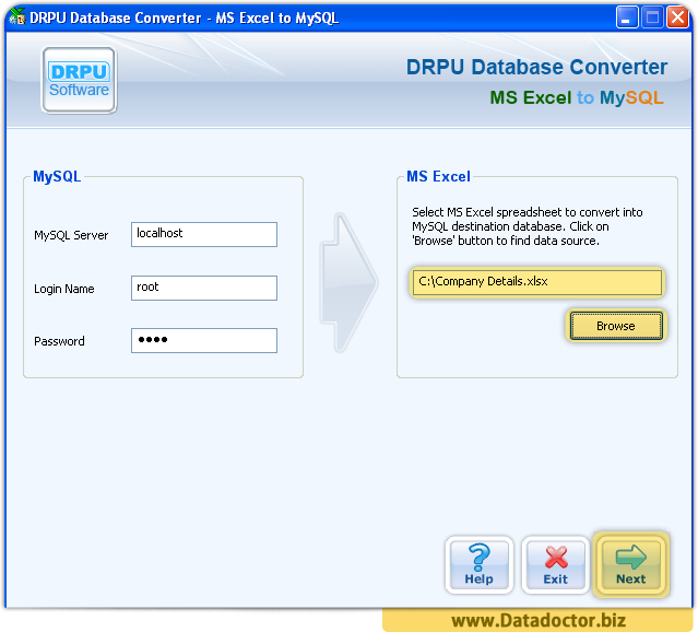 MS Excel to MySQL Database Converter