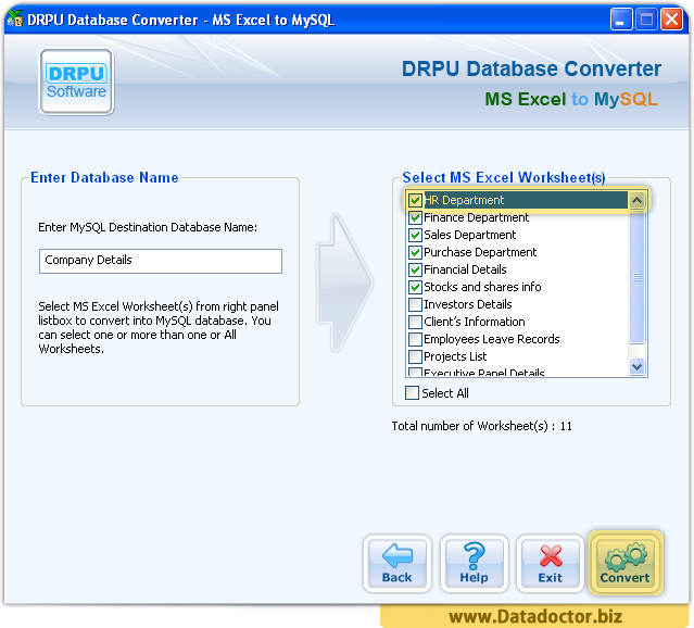 MS Excel to MySQL Database Converter Software