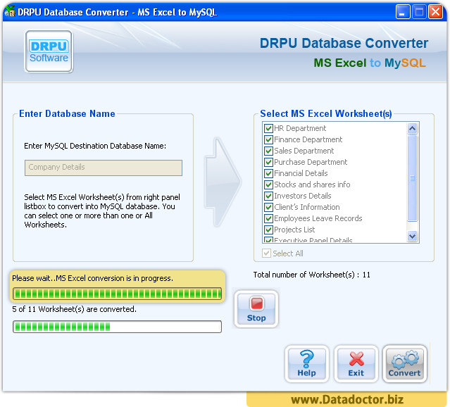 MS Excel to MySQL Database Converter Tool