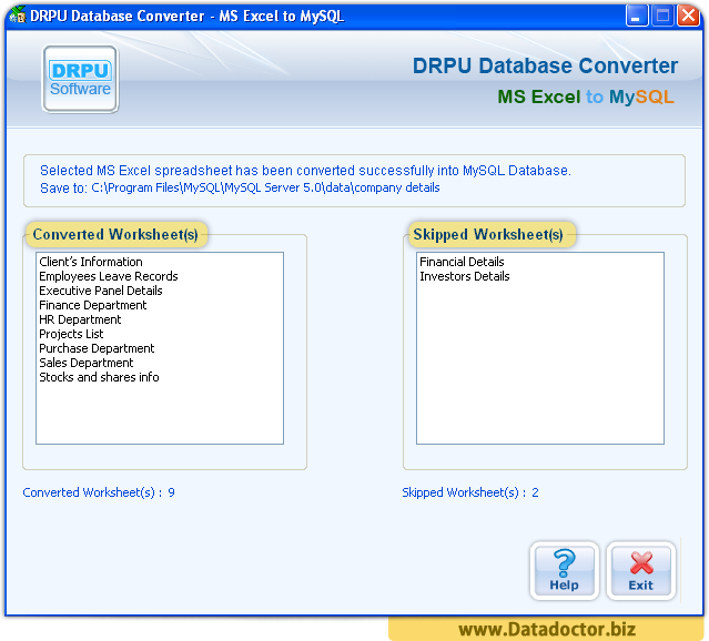 MS Excel to My SQL DB Converter