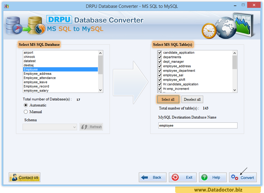 Select MS SQL Database Select MS SQL Database